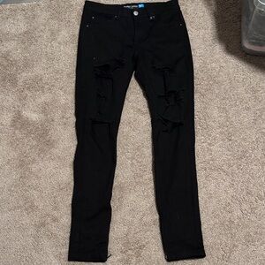 Black Distressed Skinny Jeans
